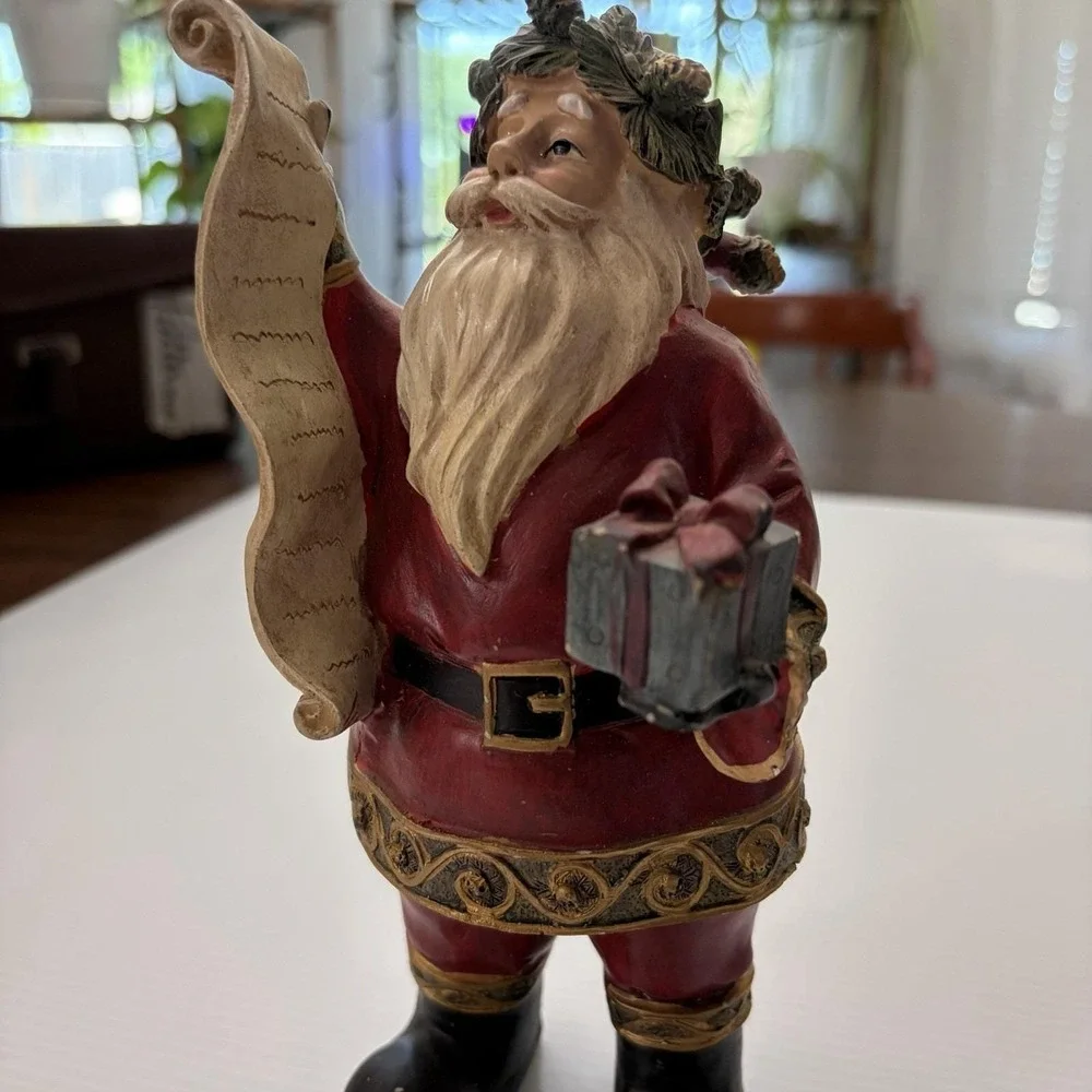 Vintage Santa Claus Holding Naughty Nice List Christmas Holiday Decor